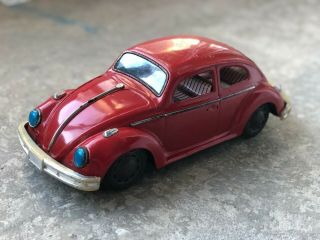 Vw Volkswagen Beetle Tin Toy Car 15 " Japan Bandai Late 60s Battery Operated