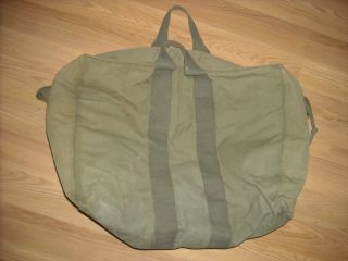 Vtg 60s 70s Green Canvas Military Army Flight Aviator Kit Bag