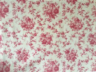 19th C.  French Floral Cotton Toile Fabric (2765)