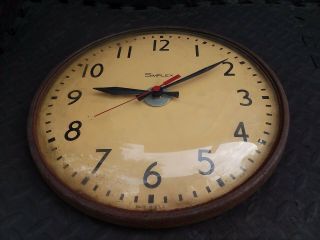 Vintage Simplex Glass Face Front School Clock Parts Repair