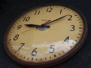 Vintage Simplex Glass Face Front School Clock Parts Repair 3