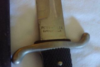 RARE GERMAN WW2 FIREMAN DRESS BAYONET KNIFE DAGGER SCABBARD PETER MULLER M113 7