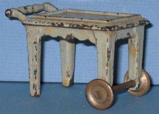 Authentic & Old Kilgore Toy Tea Cart Cast Iron All Orig Now On Ci124
