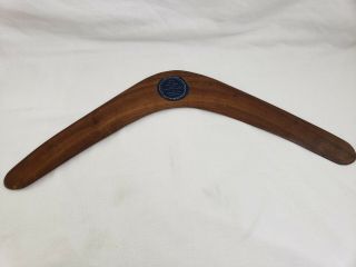 Vintage Queensland Carved Australian Aboriginal Hardwood And Painted Boomerang