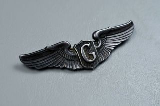 WWII U.  S.  ARMY AIR CORPS GLIDER PILOT WING - PIN BACK,  STERLING 5
