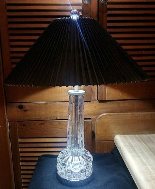 Carl Fagerlund For Orrefors Mid Century Footed Large Lamp W/ Harp And