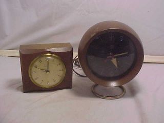 2 Vintage Wood Case Electric Clocks Seth Thomas,  Chronopak