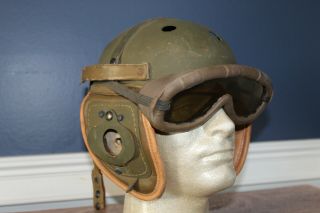 Early Ww2 U.  S.  Army M - 38 Tankers Helmet W/goggles,  Complete &