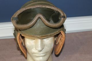Early WW2 U.  S.  Army M - 38 Tankers Helmet w/Goggles,  Complete & 8