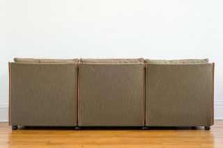 Break Sofa by Mario Bellini for Cassina Gray/Green Fabric & Leather Upholstery 2