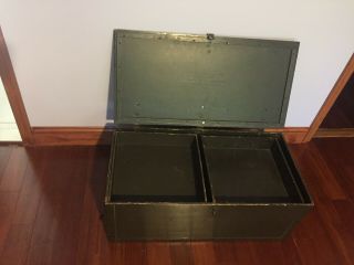 Military Foot locker.  Storage Trunk.  Army,  Marines.  OD Green 1991 4