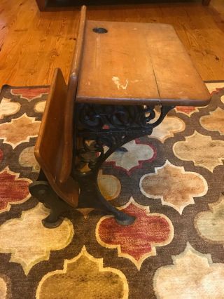 RARE FIND Antique cast iron Peabody and stiggleman desk with ornate details 3