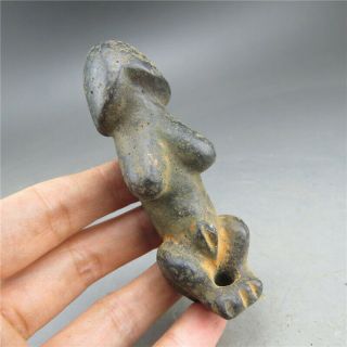 China,  Jade,  Hongshan Culture,  Black Magnet,  Apollo &penis,  Pendant R31