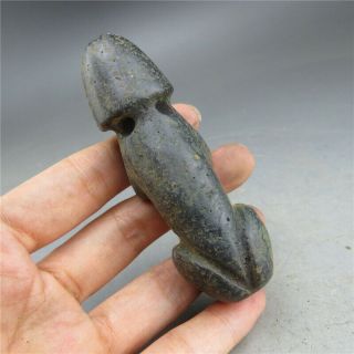 China,  jade,  hongshan culture,  black magnet,  Apollo &penis,  pendant R31 4