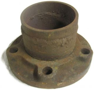 Cast Iron 7.  75 Inch Pipe Flange W 4 Inch Pipe - Old Industrial Part Lamp Base