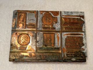 Vintage Copper Printing Plate Wooden Block Detroit Bank & Trust