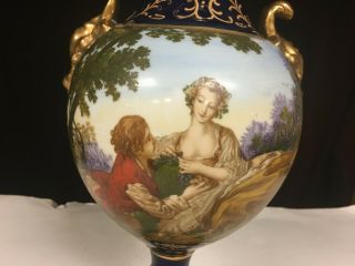 Francois Boucher Porcelain Sevres Style Lidded Urn,  Vase 2