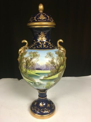Francois Boucher Porcelain Sevres Style Lidded Urn,  Vase 4