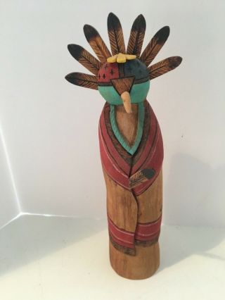 Hopi Polychrome Carved Wood Figure Of Germ God,  J.  Negupteva,  Circa 1940