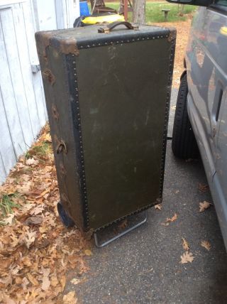 Antique Steamer Ship Wardrobe Trunk