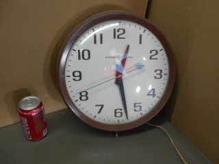 Vintage Ge School Wall Clock Model 2012 - 14.  " Diam.  Electric,