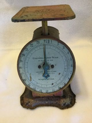 Vintage Antique Columbia Family Scale 24 Pound Capacity Store Scale Early 1900’s