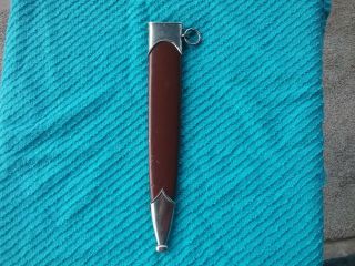 German Dagger Brown Painted Scabbard Plated Fittings