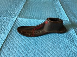 Warranted Antique Vintage Cast Iron Metal Shoe Mold Form Cobbler Tool 16