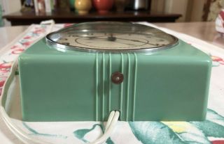 Vintage Deco Telechron Jadite Kitchen Clock.  looks great w/ McKee & Fire King 8