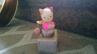 Antique Vintage Celluloid Wind Up Cat Playing With Ball.  Occupied Japan.  Check