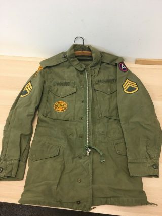 Vintage Us Army Vietnam Era Staff Sergeant Cold Resistant Jacket F5