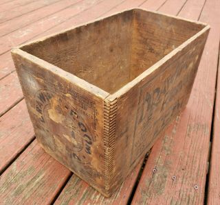 RARE Antique Wooden Advertising Box Drawing - Room Tea c1904 Finger Jointed 4