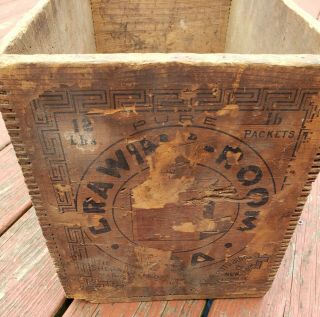 RARE Antique Wooden Advertising Box Drawing - Room Tea c1904 Finger Jointed 5