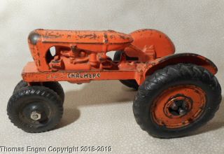 1940 Arcade Cast Iron Allis Chalmers Farm Tractor Toy 7.  5 Inch Antique Vintage