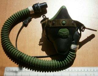 French Ulmer Oxygen Mask For Pilot Helmet Gueneau Casque France 1987 Size 3