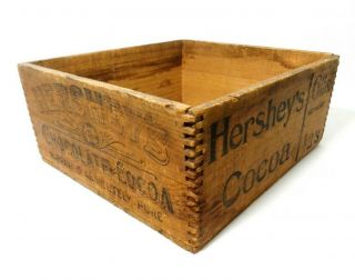 HERSHEY ' S 6 LB CHOCOLATE & COCOA EARLY 20TH C VINT WOOD BOX CRATE W/INK STAMPING 4