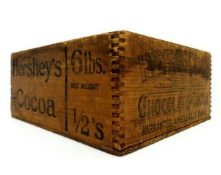 HERSHEY ' S 6 LB CHOCOLATE & COCOA EARLY 20TH C VINT WOOD BOX CRATE W/INK STAMPING 5