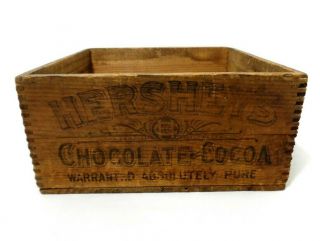 HERSHEY ' S 6 LB CHOCOLATE & COCOA EARLY 20TH C VINT WOOD BOX CRATE W/INK STAMPING 6
