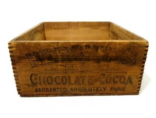 HERSHEY ' S 6 LB CHOCOLATE & COCOA EARLY 20TH C VINT WOOD BOX CRATE W/INK STAMPING 8