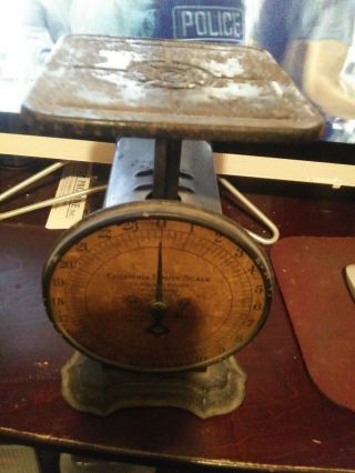 Vintage 1907 Columbia Family Scale 24pd By Ozs.  Made By Landers,  Frary And Clark