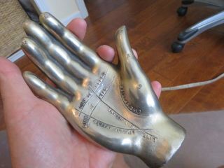 Vintage Mid Century Ted Arnold Brass Palm Reader Fortune Teller Hand Sculpture