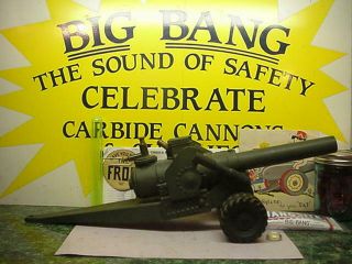Bangsite,  105 Mm T 1962 Big Bang Cannon Carbide Cast Iron Conestoga Toy Vintage