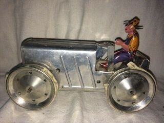 1930 Rare Marx Wind - Up Aluminum & Tin Litho Tractor With Box