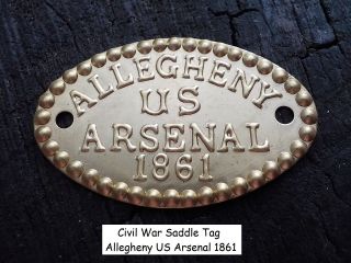 Old Rare Vintage Antique Civil War Relic Allegheny Arsenal Tag Riker Case