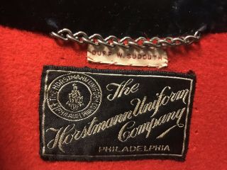 1930 - 40’s HORSTMANN UNIFORM CO Pennsylvania MILITARY BOAT CLOAK Wool Velvet WWII 9