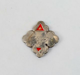 Authentic Civil War Corps Badge,  Named 18th Corps Badge,  101st Pennsylvania