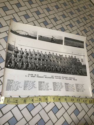 1968 Vietnam War Old Vintage Us Army Primary Helicopter Center Photo Ft Wolters