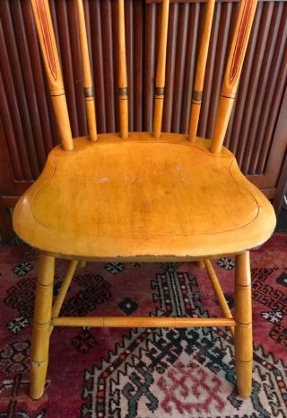 Antique American Painted Spindle Back Fancy Windsor Chair c 1830 - 1850 34.  25” H 4