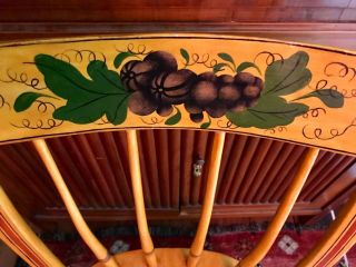 Antique American Painted Spindle Back Fancy Windsor Chair c 1830 - 1850 34.  25” H 6