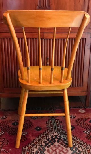 Antique American Painted Spindle Back Fancy Windsor Chair c 1830 - 1850 34.  25” H 7